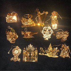 The Danbury Mint Gold Christmas Ornament Collection